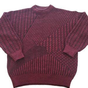 Vintage 80s Gian Alberto Abstract Pattern Warm Fuzzy Winter Wear Thin Wool Mater